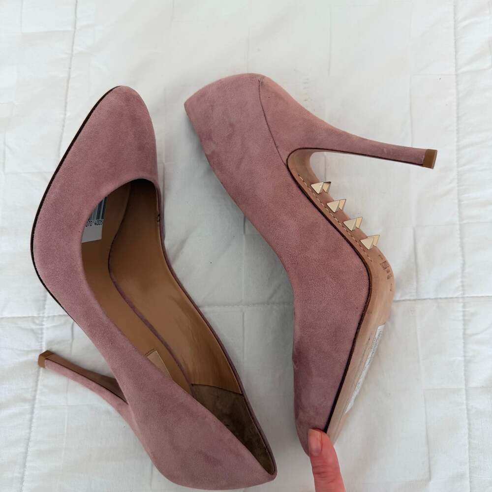 Valentino Garavani Rockstud Killer Stud 90mm Pink Suede Pumps EU 40 - Picture 5 of 12